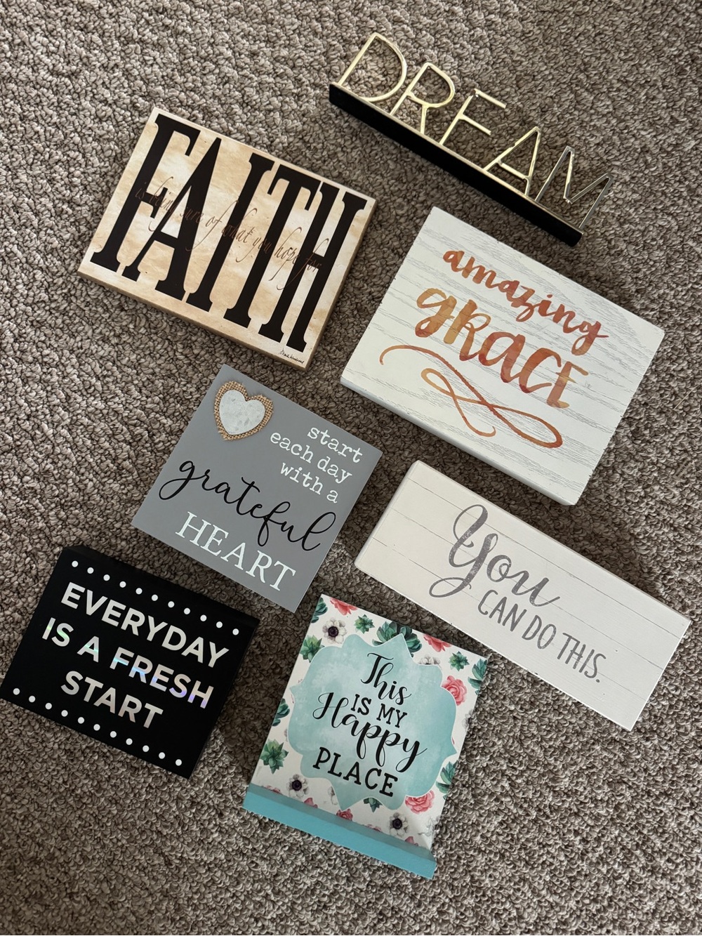 Set of 7Inspirational Wall Signs